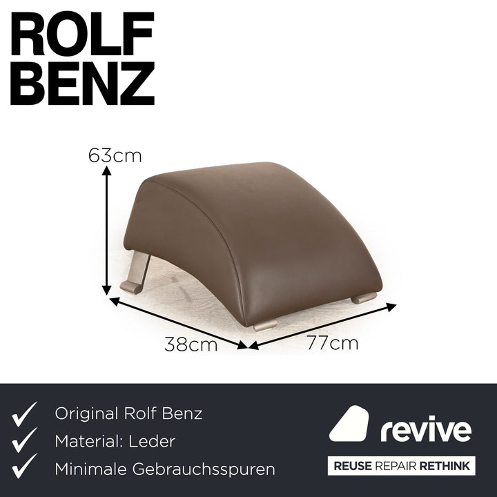 Rolf Benz 322 Leather Stool Brown Grey