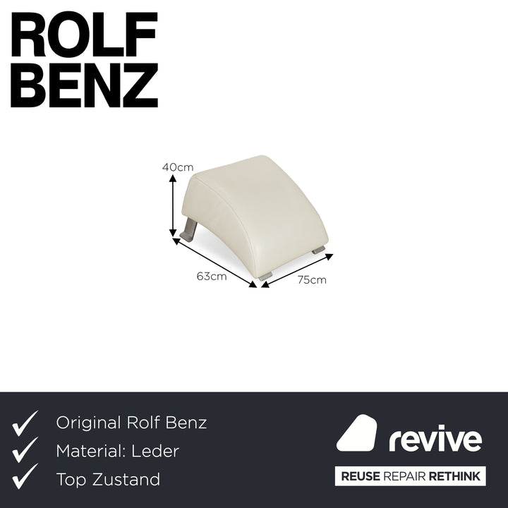 Rolf Benz 322 Leder Hocker Creme