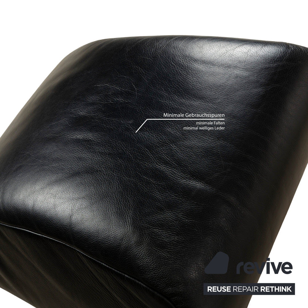 Rolf Benz 322 Leather Stool Black