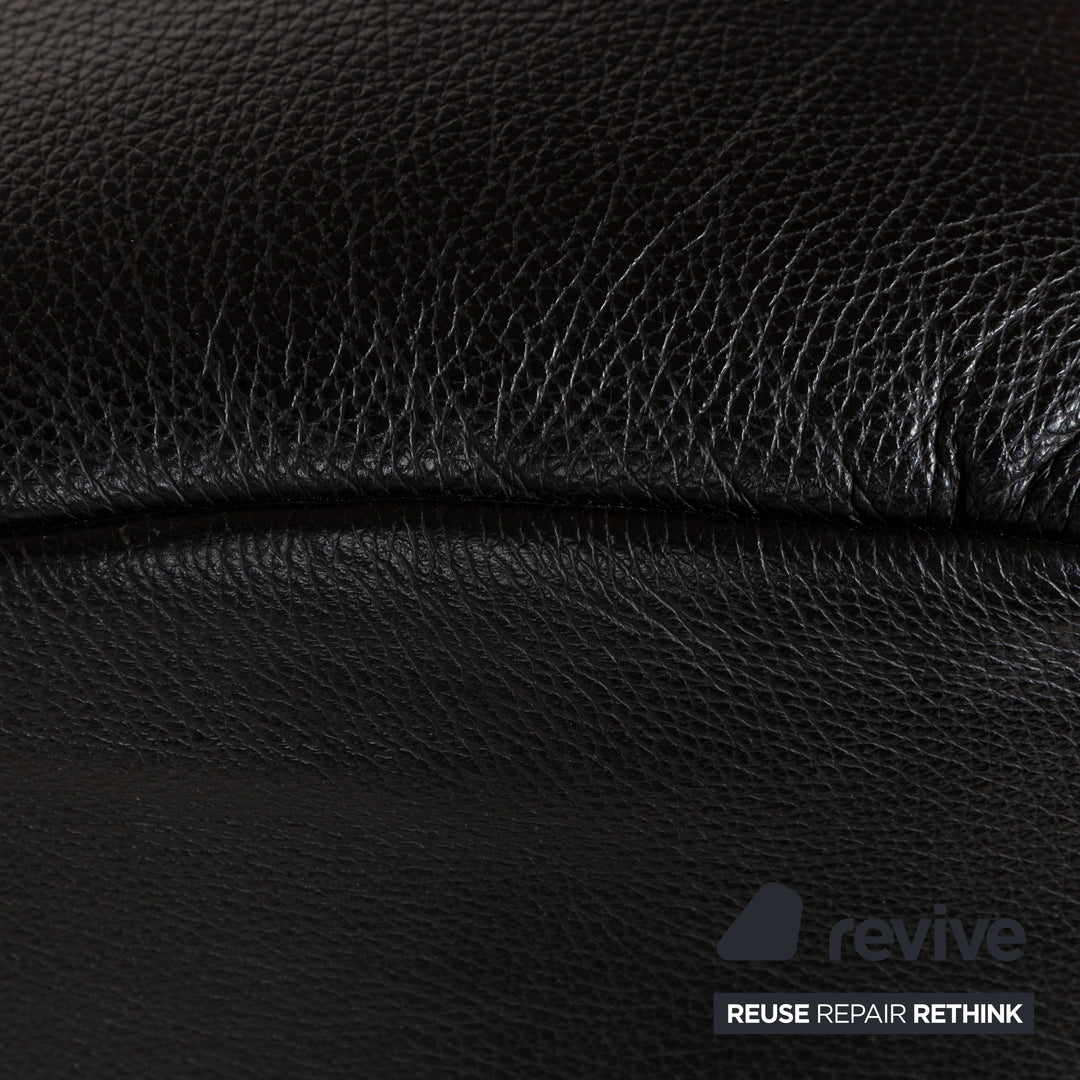 Rolf Benz 322 Leather Stool Black