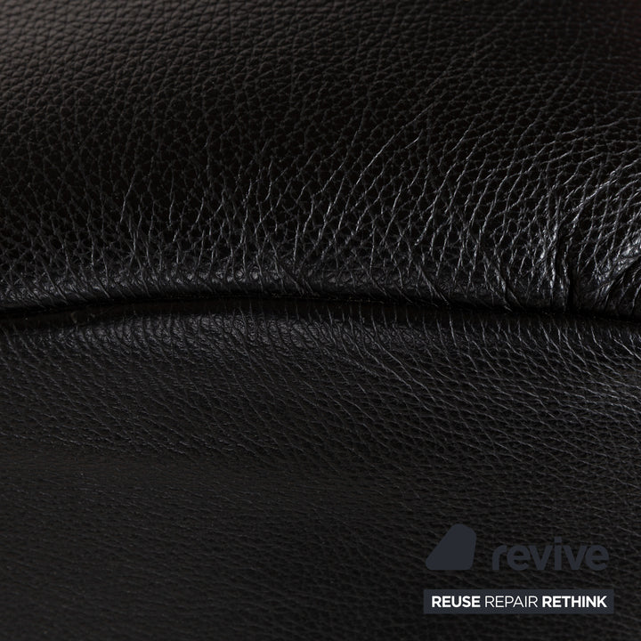 Rolf Benz 322 Leather Stool Black