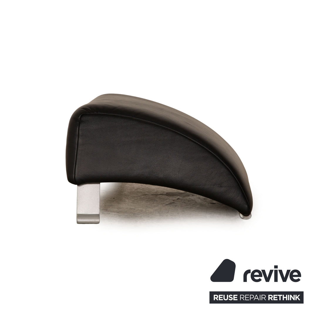 Rolf Benz 322 Leather Stool Black