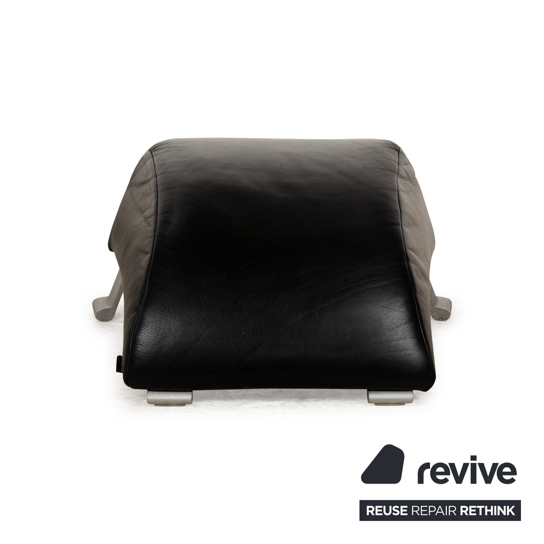 Rolf Benz 322 Leather Stool Black