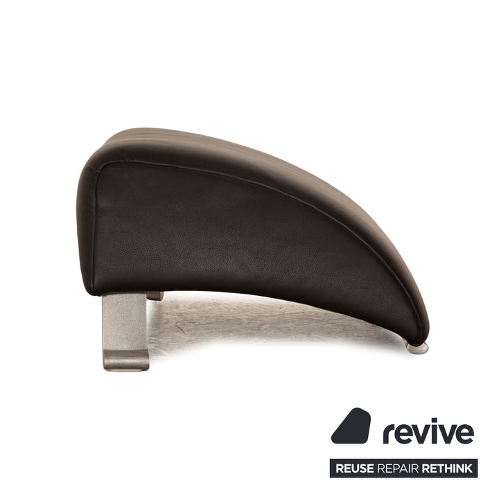 Rolf Benz 322 Leather Stool Black