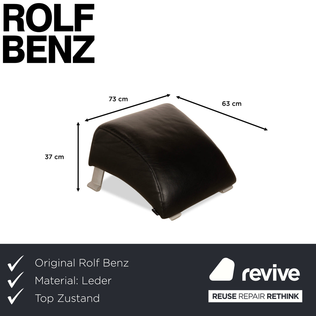 Rolf Benz 322 Leather Stool Black
