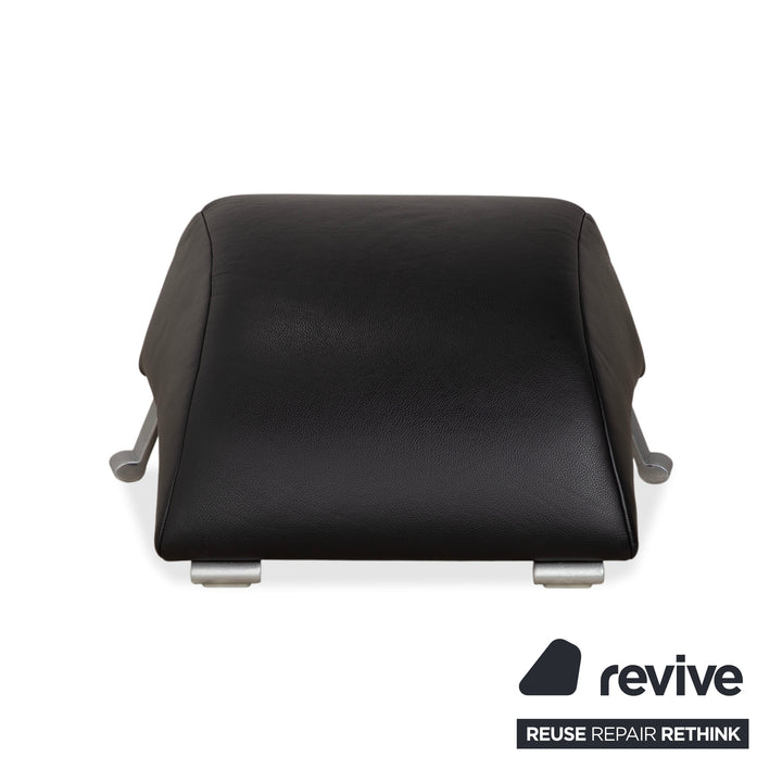 Rolf Benz 322 Leather Stool Black