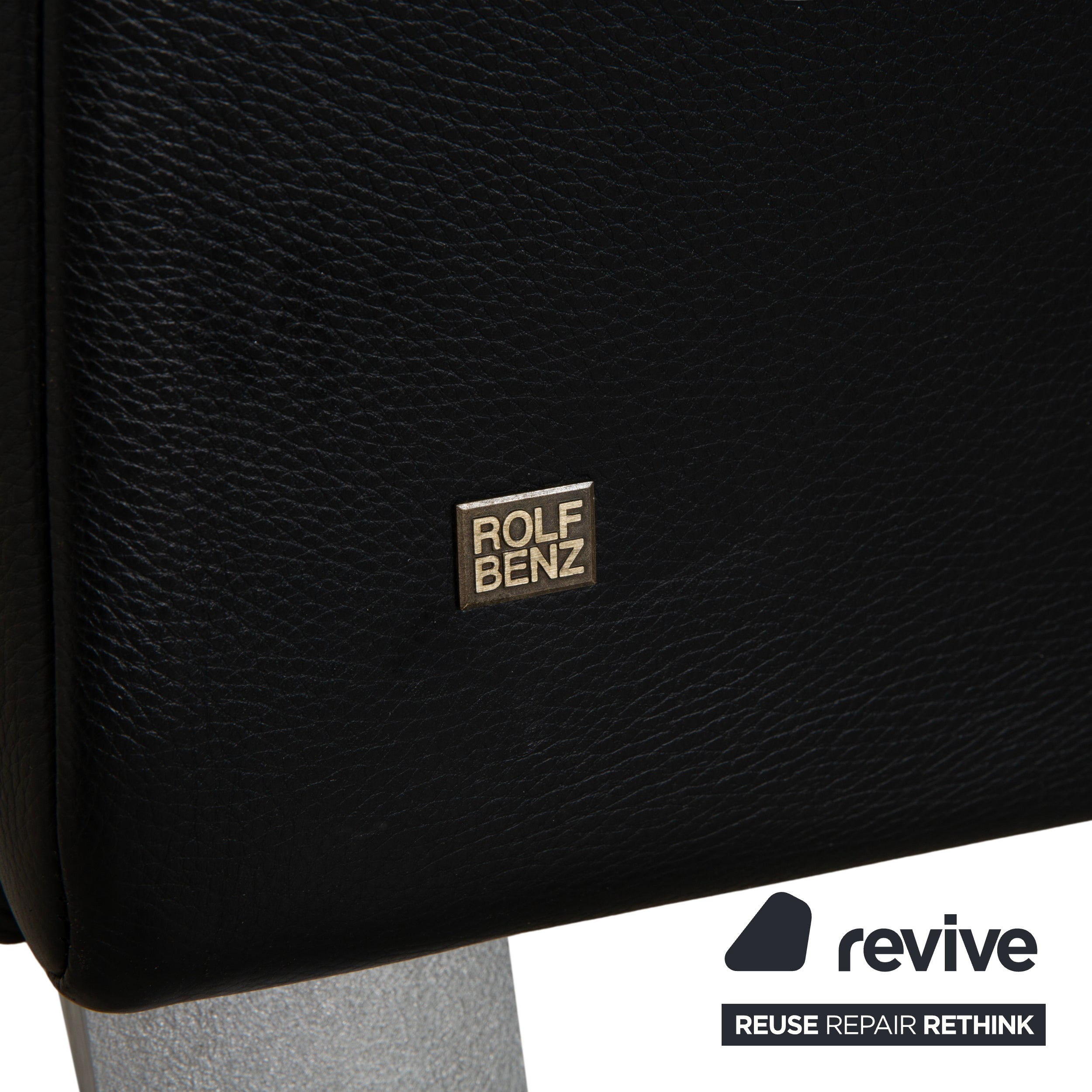 Rolf Benz 322 Leder Hocker Schwarz