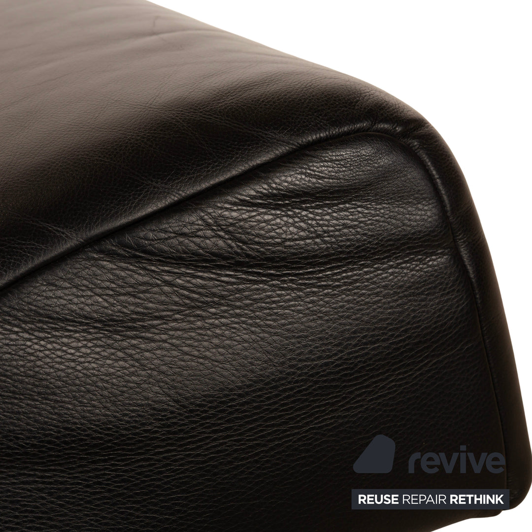 Rolf Benz 322 Leather Stool Black