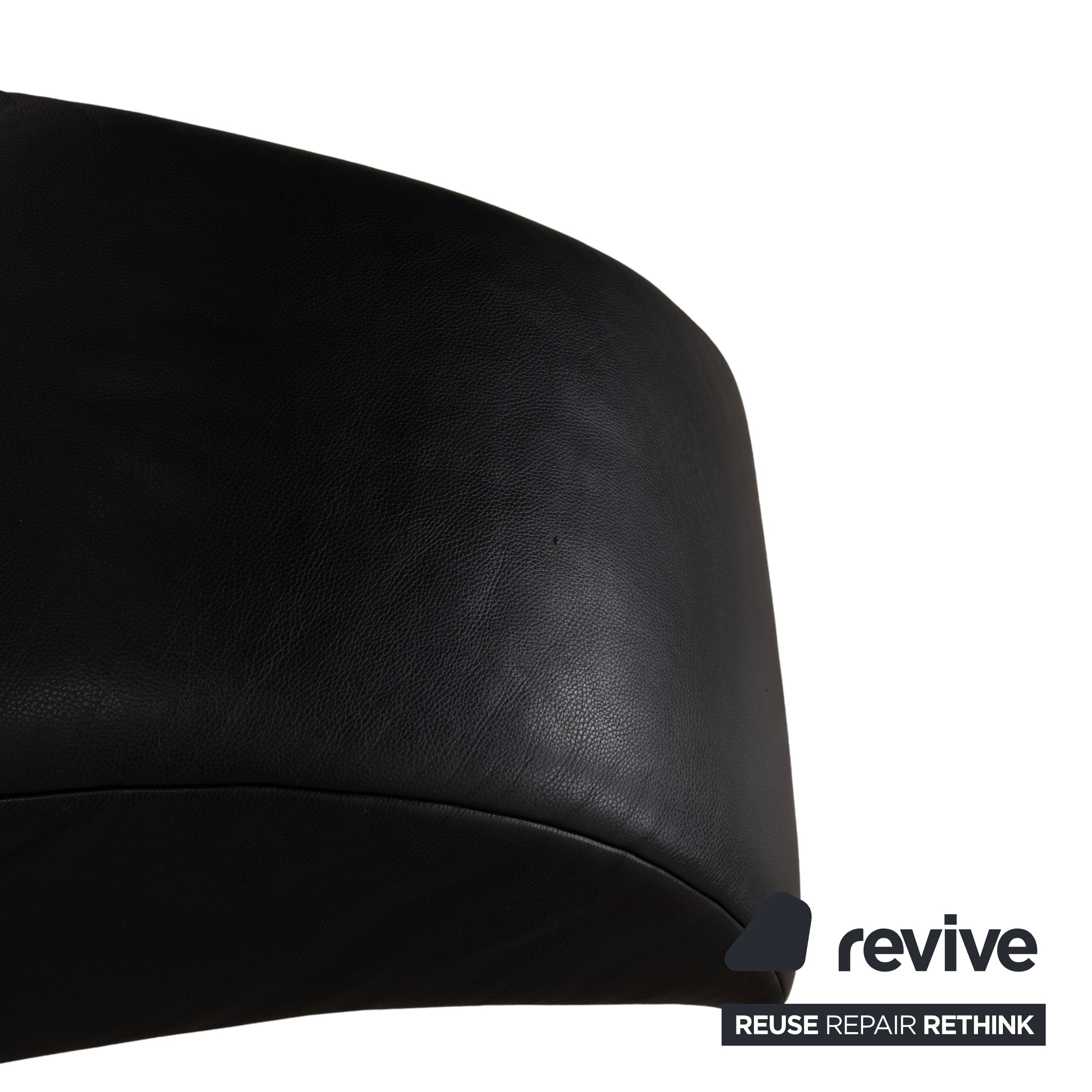 Rolf Benz 322 Leder Hocker Schwarz