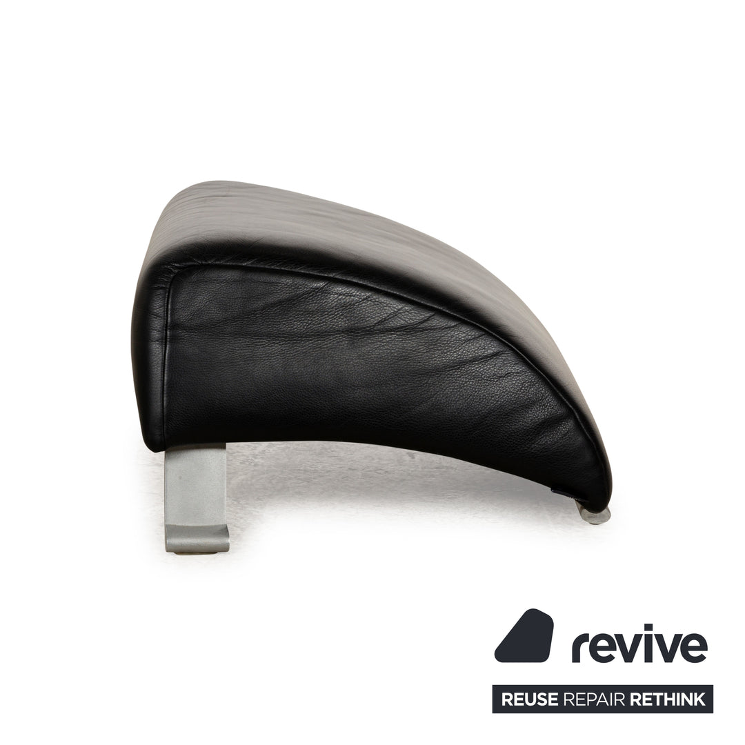 Rolf Benz 322 Leather Stool Black