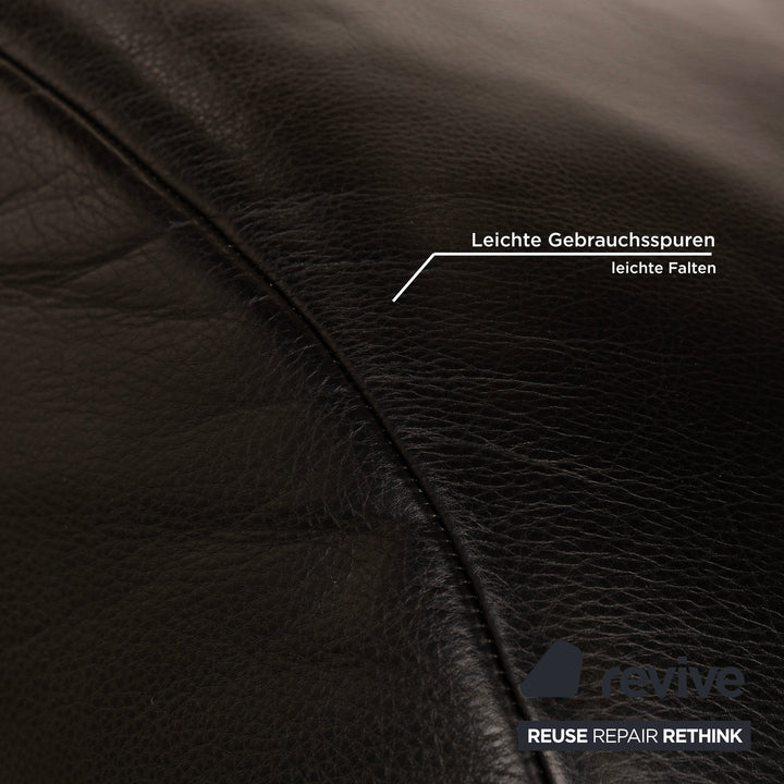 Rolf Benz 322 Leather Stool Black