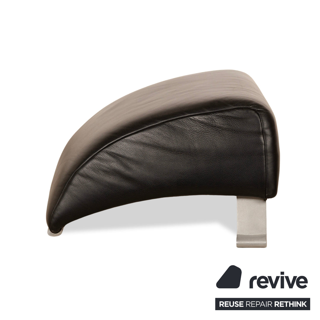 Rolf Benz 322 Leather Stool Black