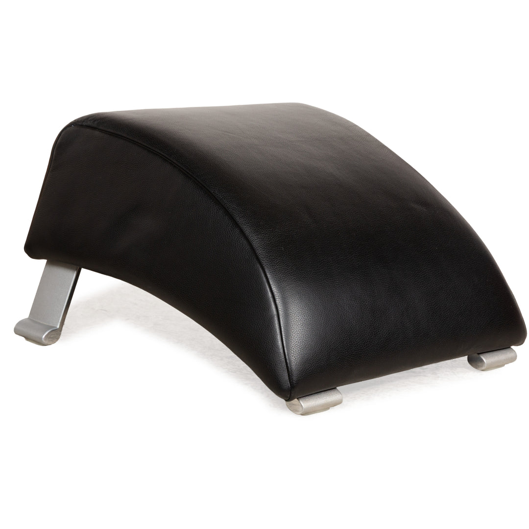 Rolf Benz 322 Leather Stool Black