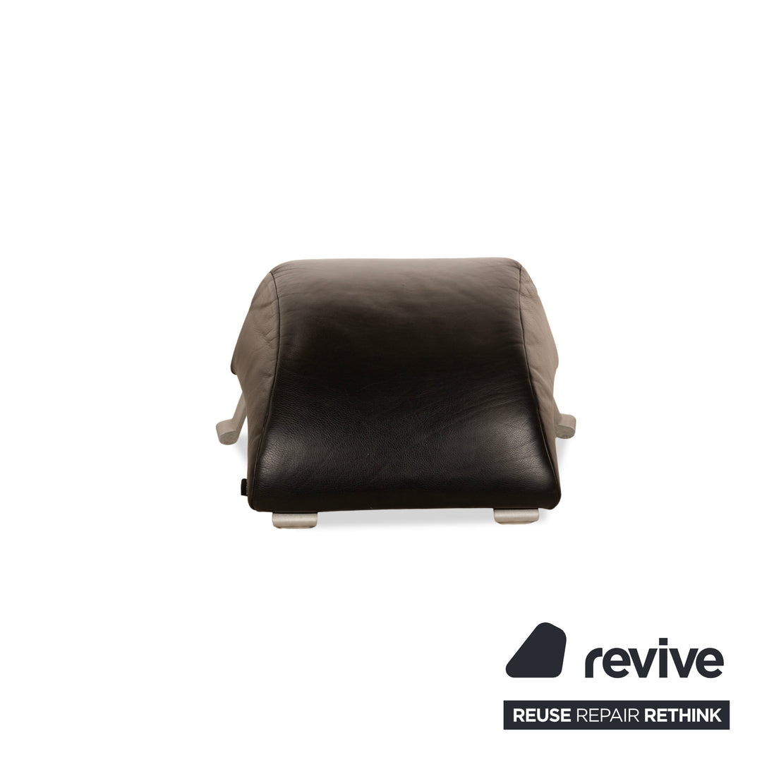Rolf Benz 322 Leder Hocker Schwarz