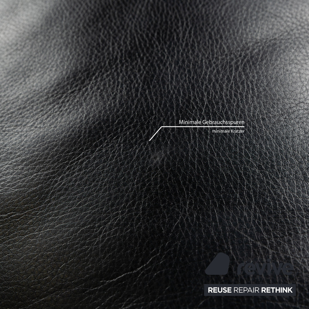 Rolf Benz 322 Leather Stool Black