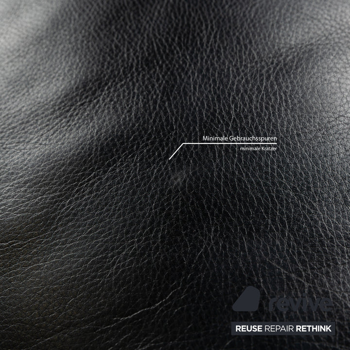 Rolf Benz 322 Leather Stool Black