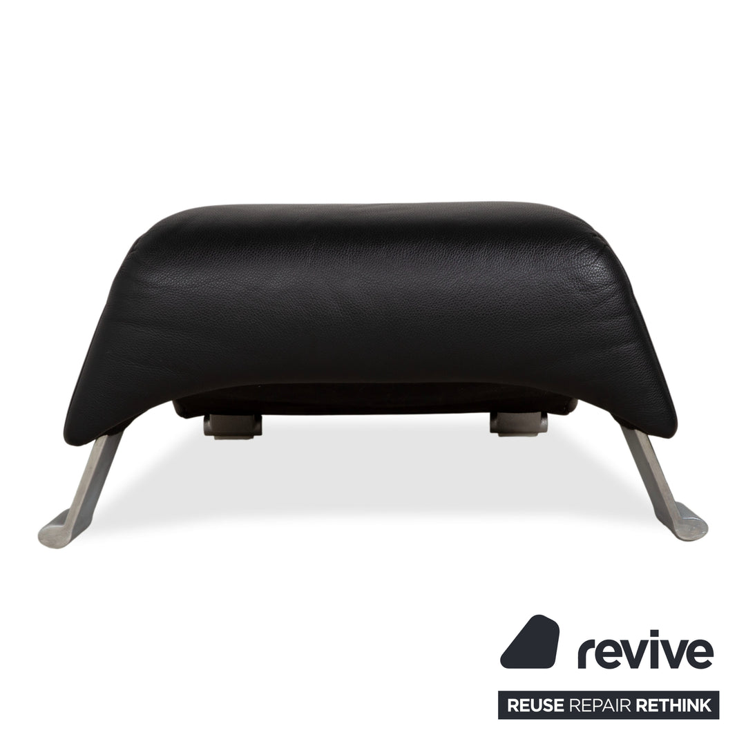 Rolf Benz 322 Leder Hocker Schwarz