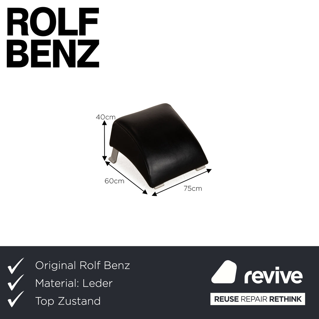 Rolf Benz 322 Leather Stool Black