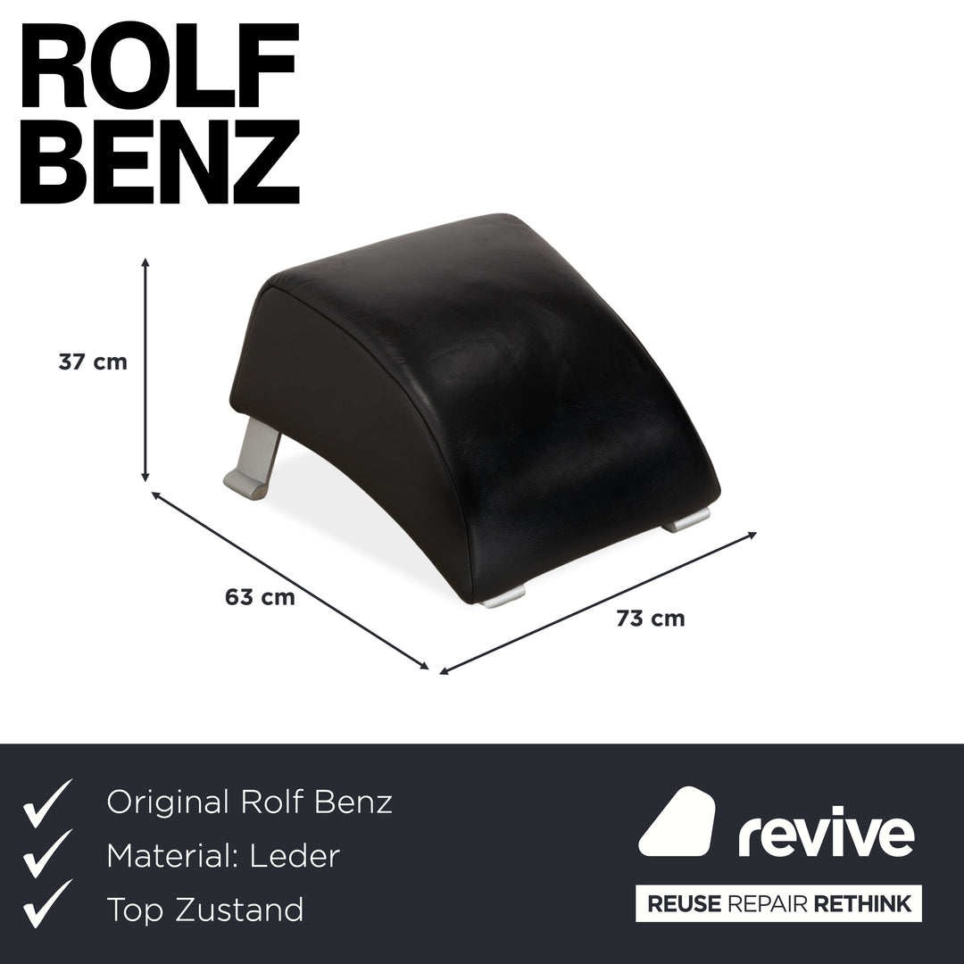 Rolf Benz 322 Leder Hocker Schwarz