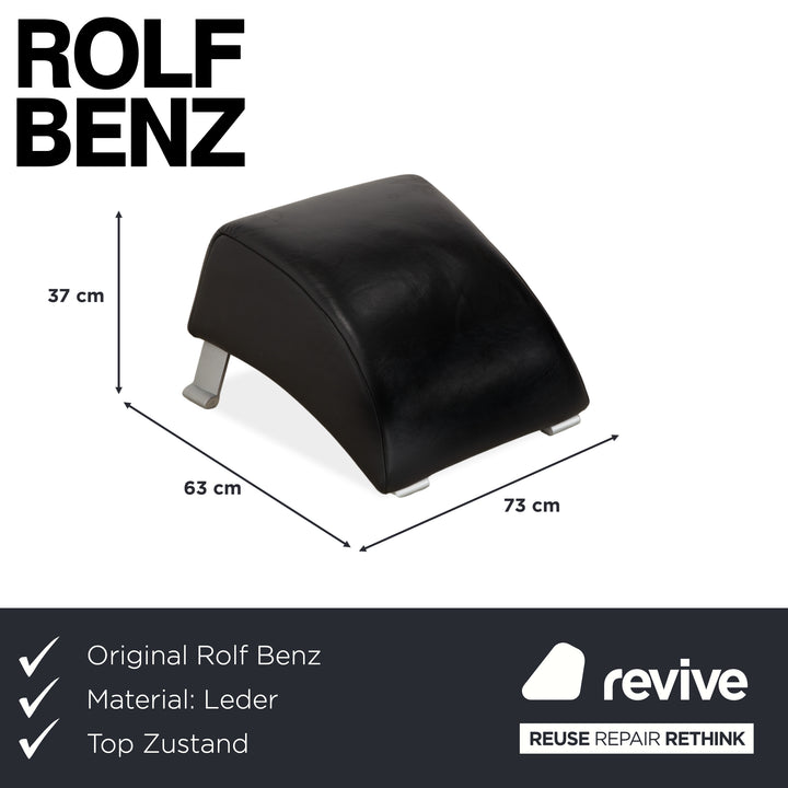 Rolf Benz 322 Leder Hocker Schwarz