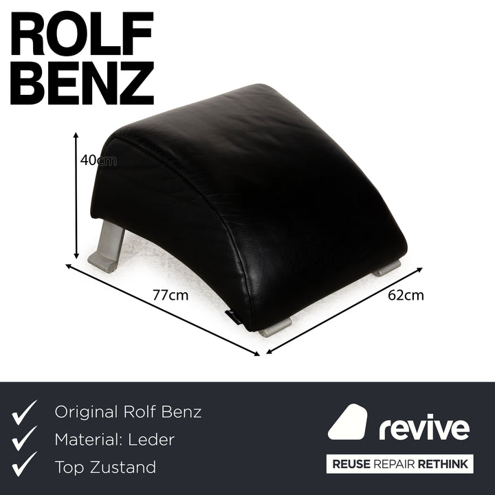 Rolf Benz 322 Leather Stool Black