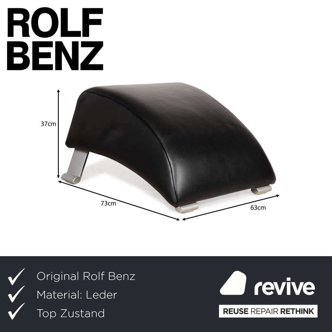 Rolf Benz 322 Leather Stool Black