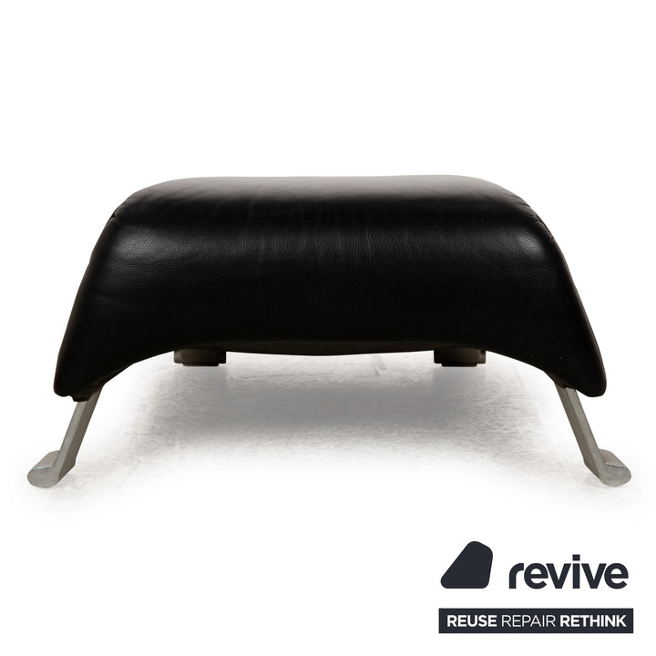 Rolf Benz 322 Tabouret en cuir noir