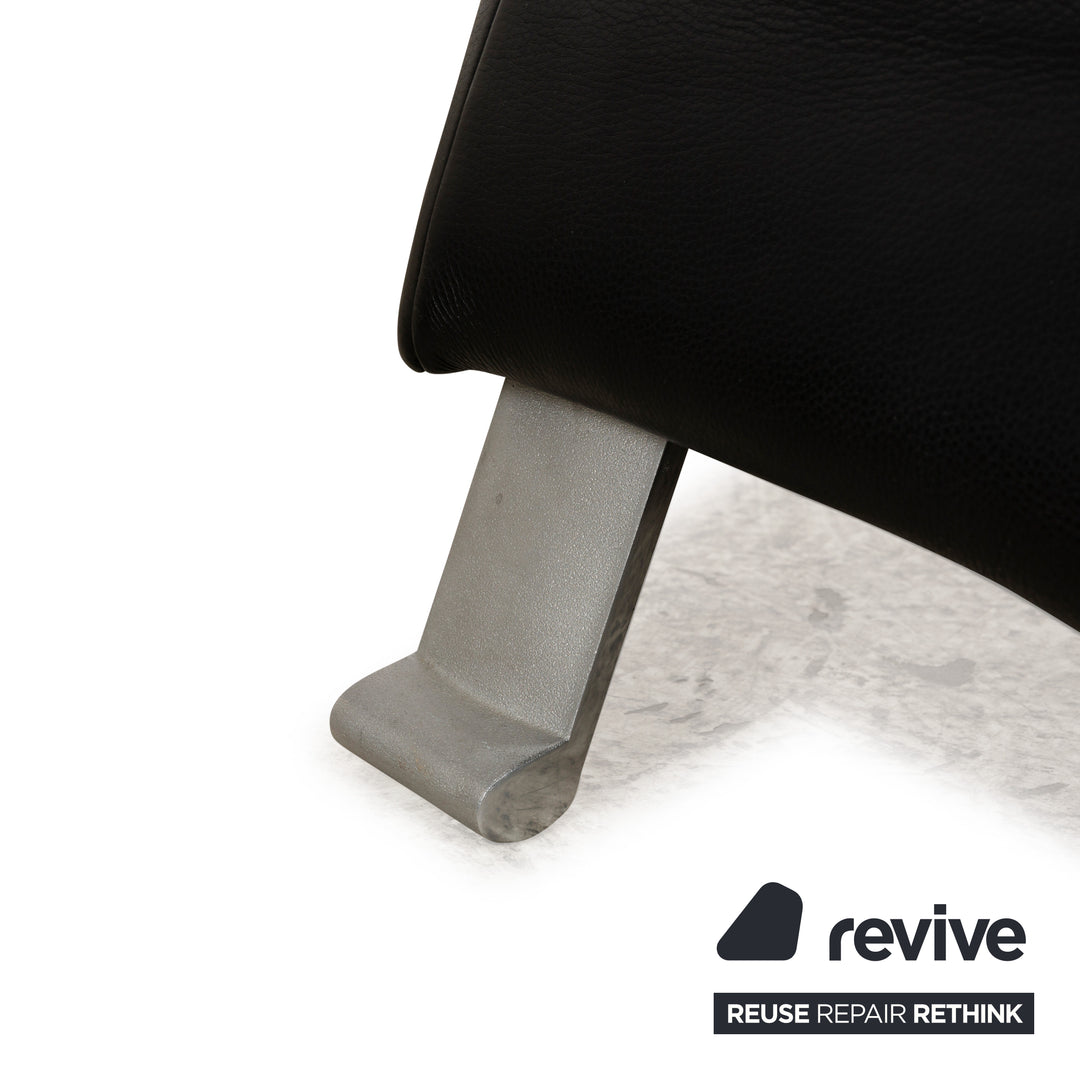 Rolf Benz 322 Leather Stool Black