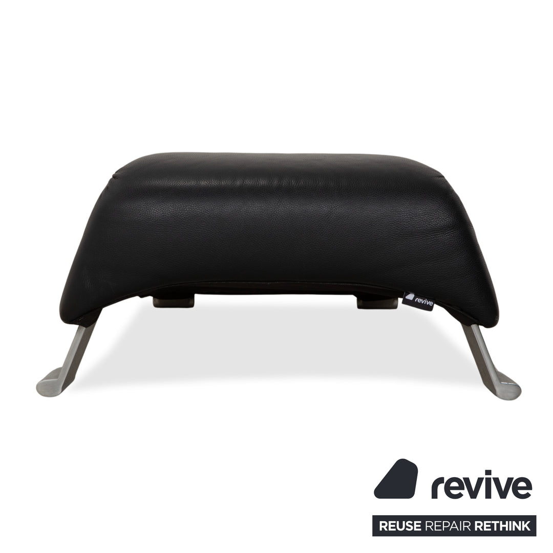 Rolf Benz 322 Leder Hocker Schwarz