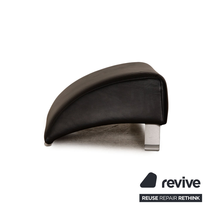 Rolf Benz 322 Leather Stool Black