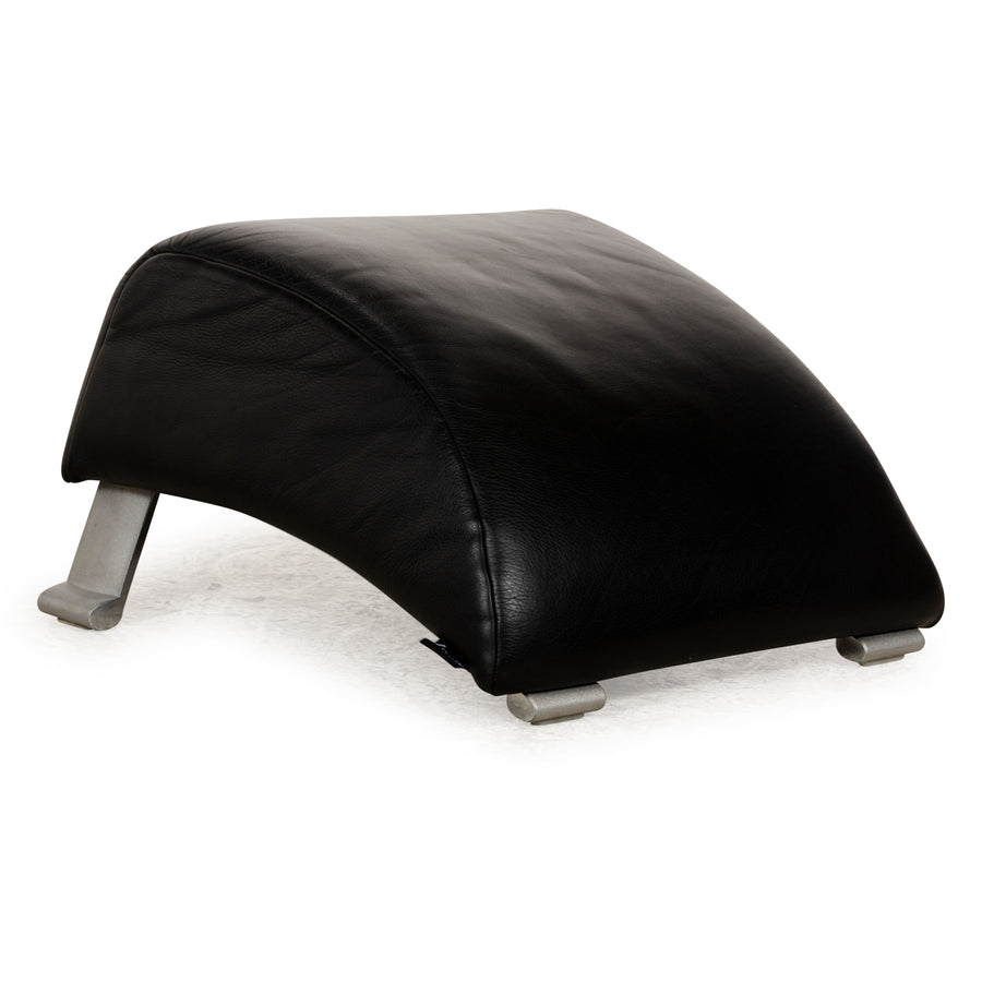 Rolf Benz 322 Tabouret en cuir noir