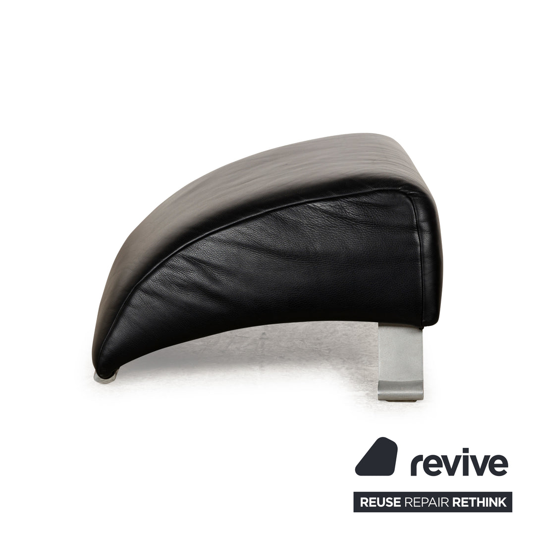 Rolf Benz 322 Leather Stool Black