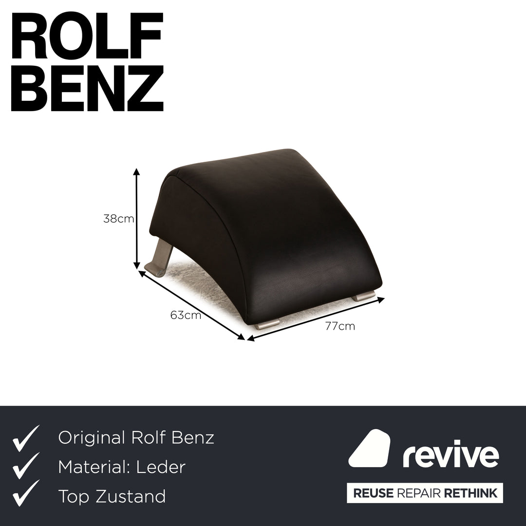 Rolf Benz 322 Leather Stool Black