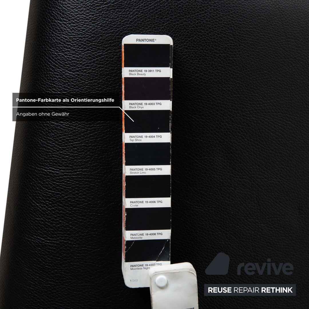 Rolf Benz 322 Leder Hocker Schwarz