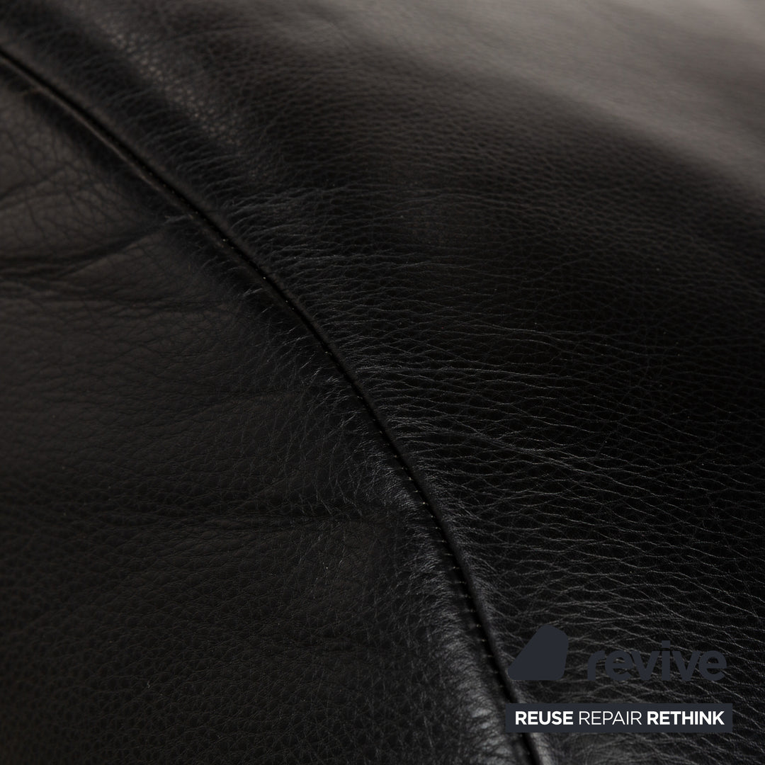 Rolf Benz 322 Leather Stool Black