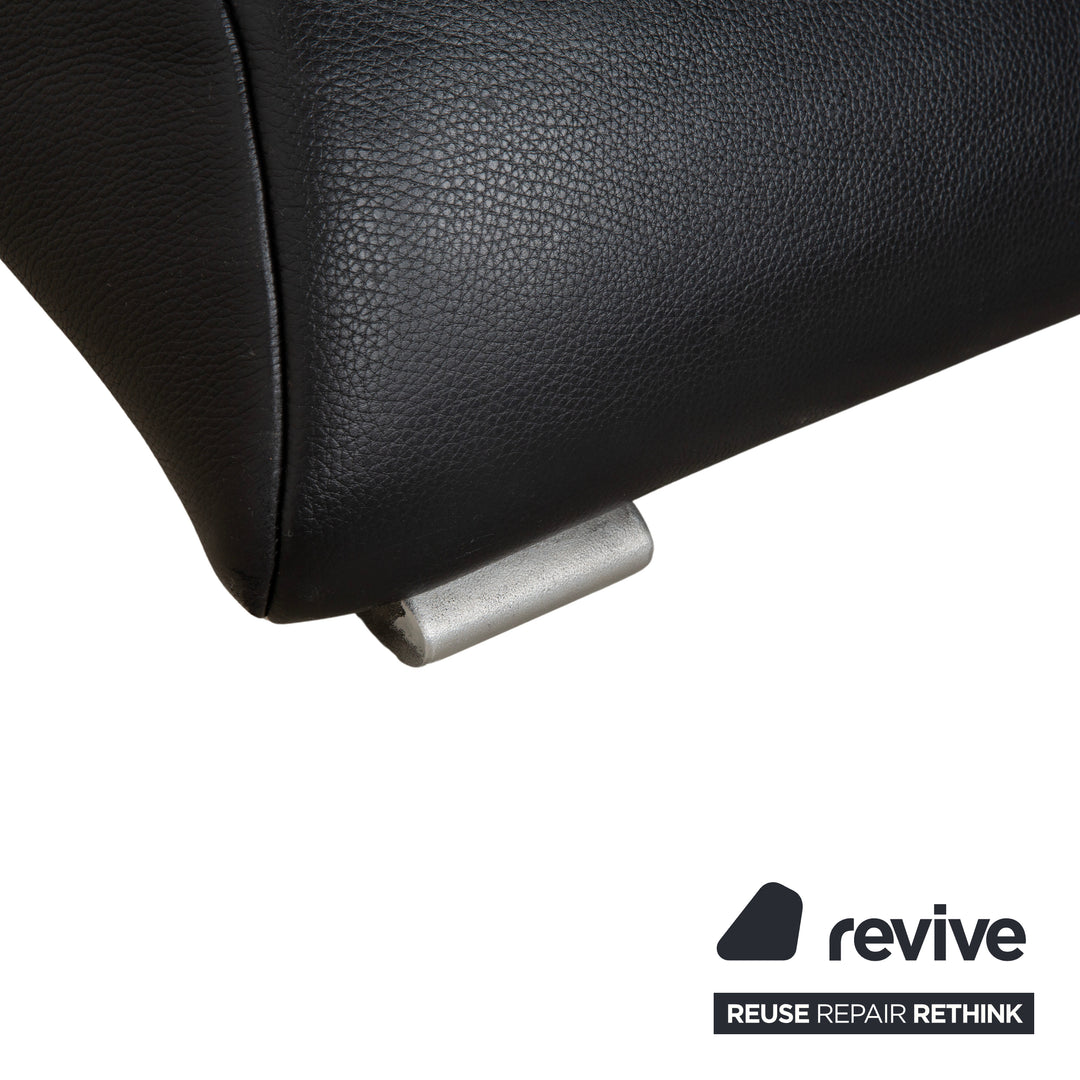 Rolf Benz 322 Leder Hocker Schwarz