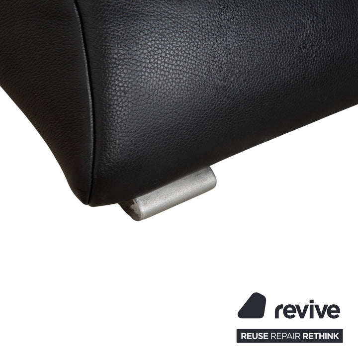 Rolf Benz 322 Leder Hocker Schwarz