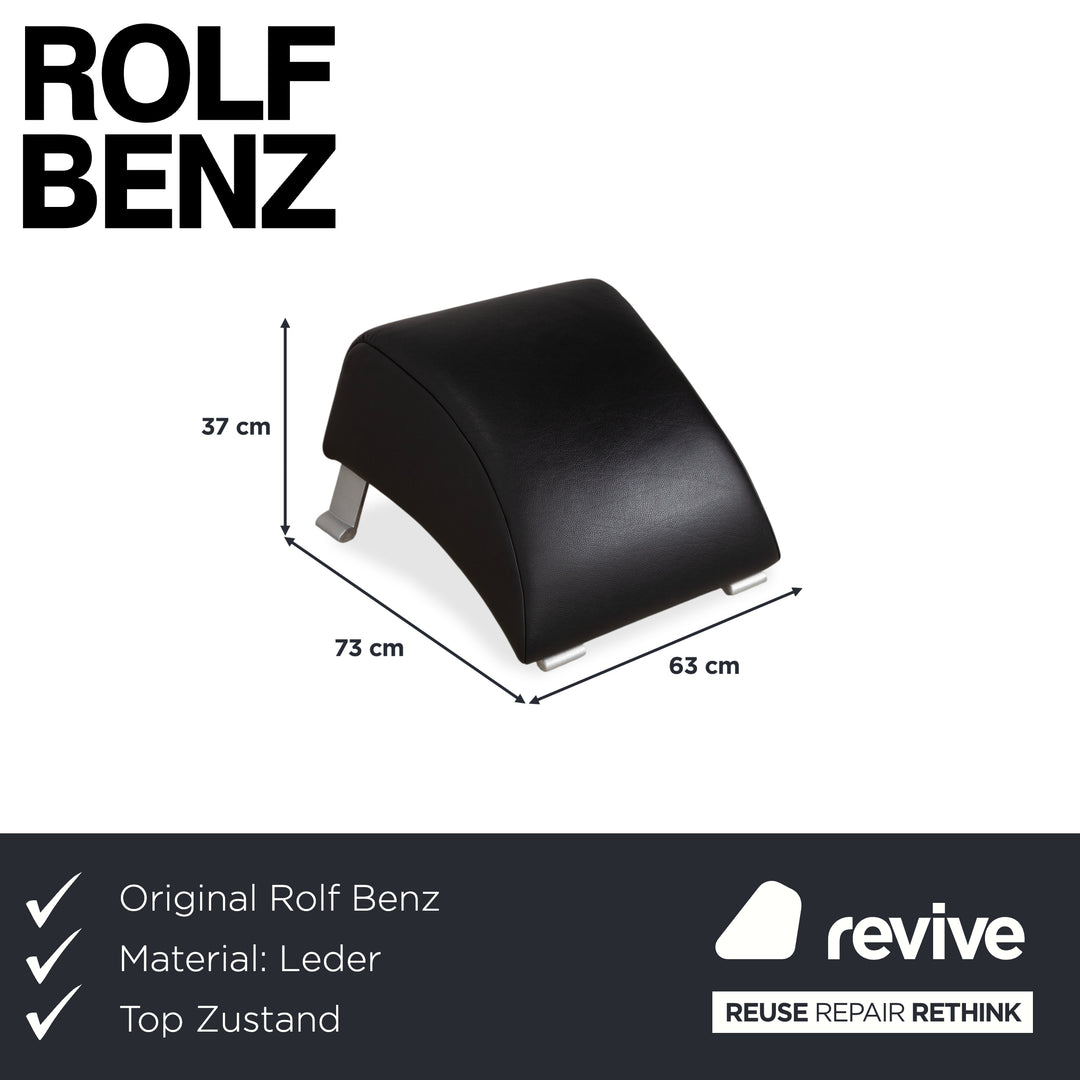 Rolf Benz 322 Leder Hocker Schwarz