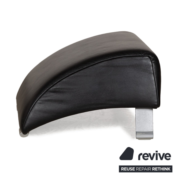 Rolf Benz 322 Leather Stool Black