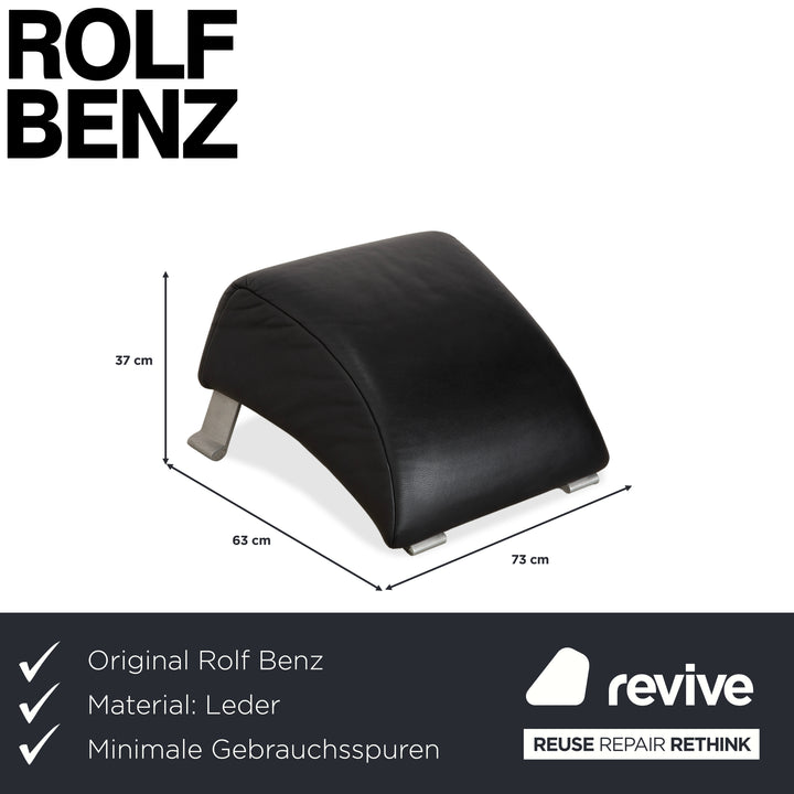 Rolf Benz 322 Leder Hocker Schwarz