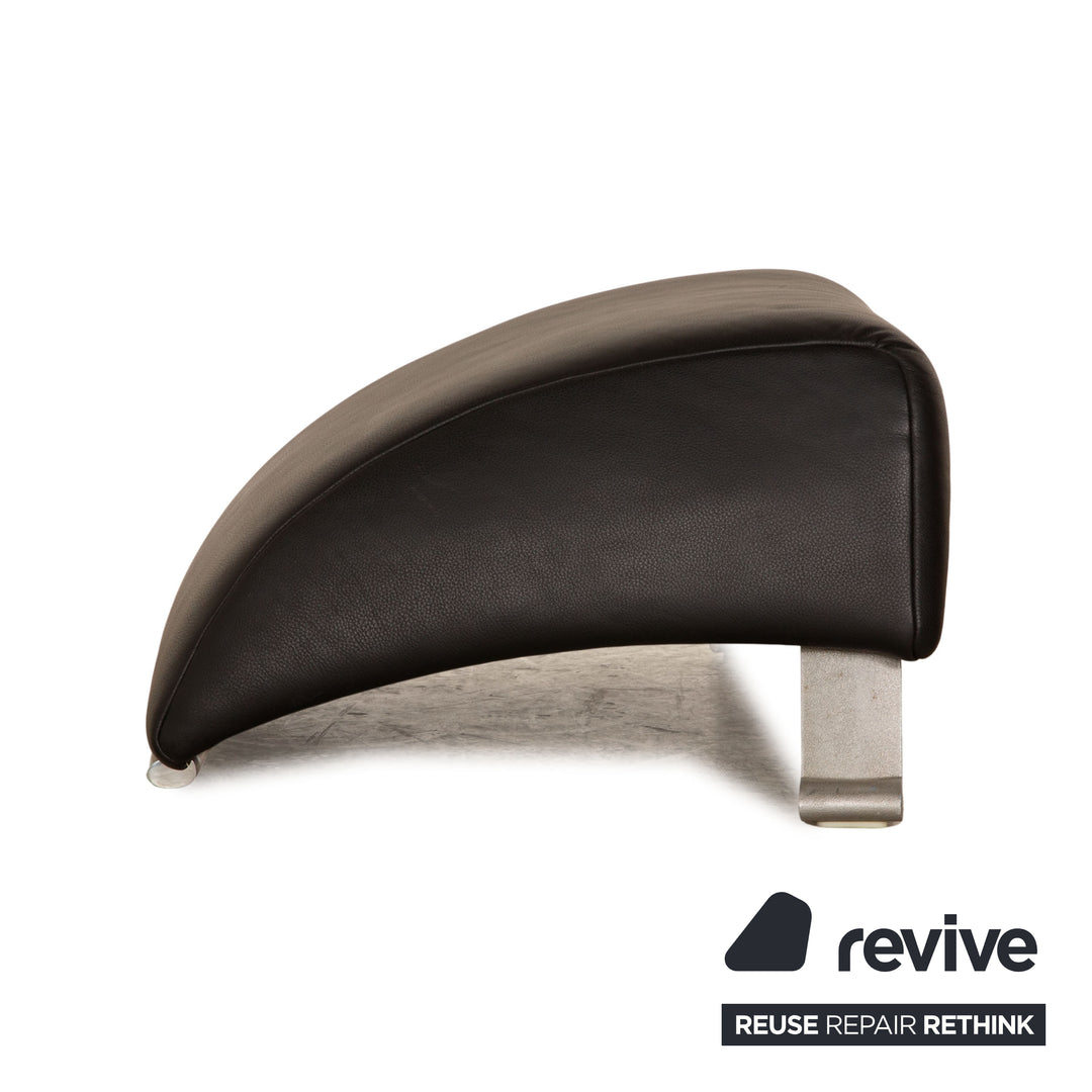 Rolf Benz 322 Leather Stool Black