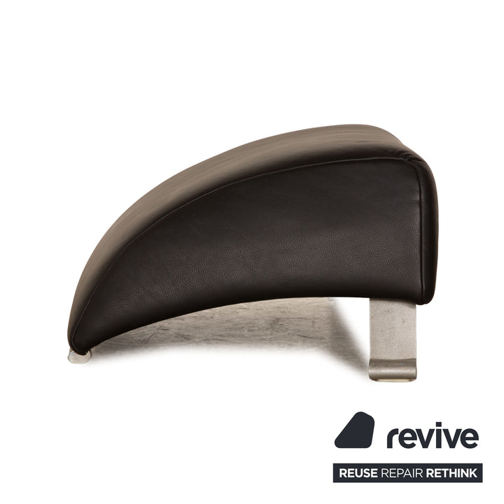 Rolf Benz 322 Leather Stool Black