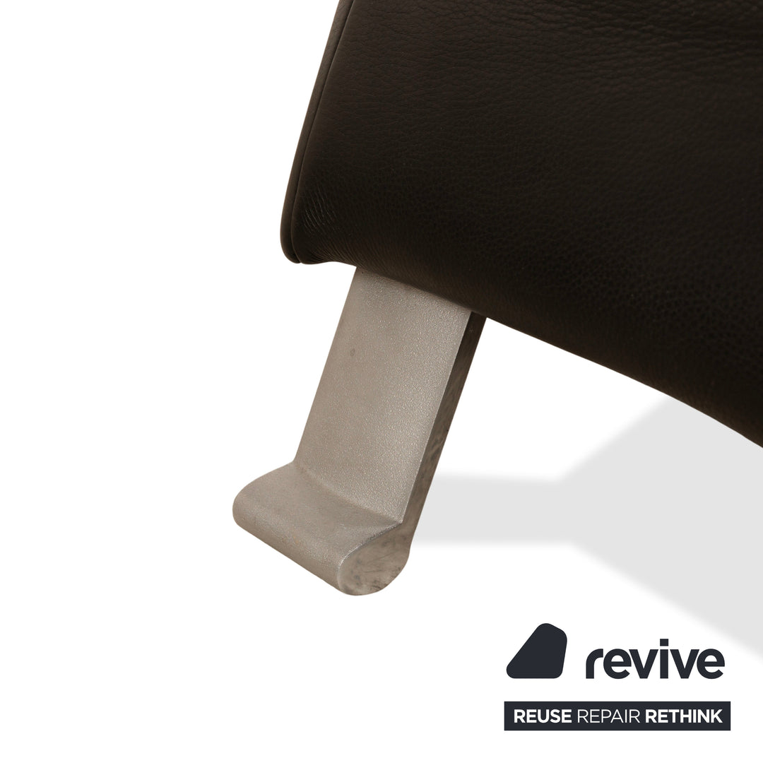 Rolf Benz 322 Leather Stool Black