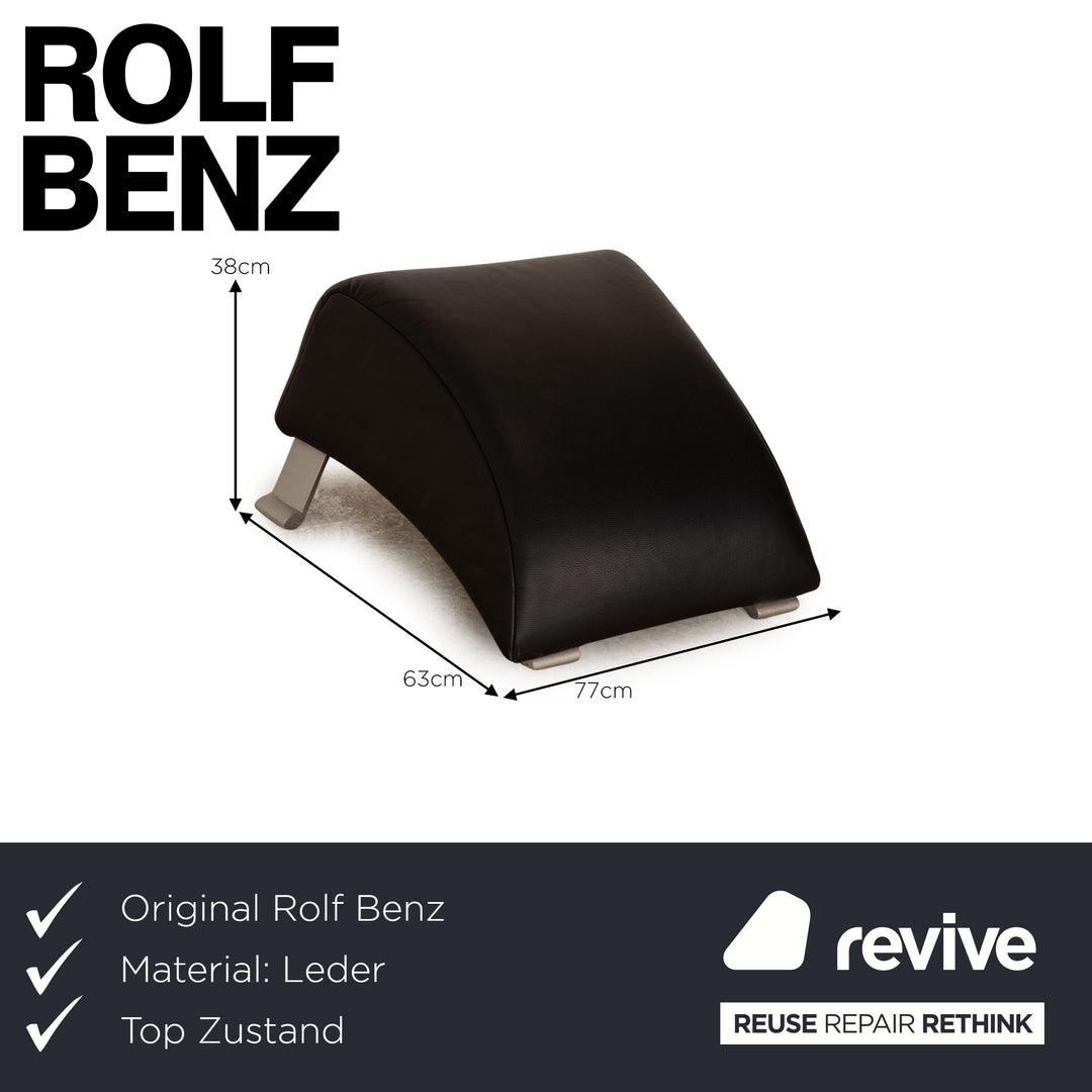 Rolf Benz 322 Leather Stool Black