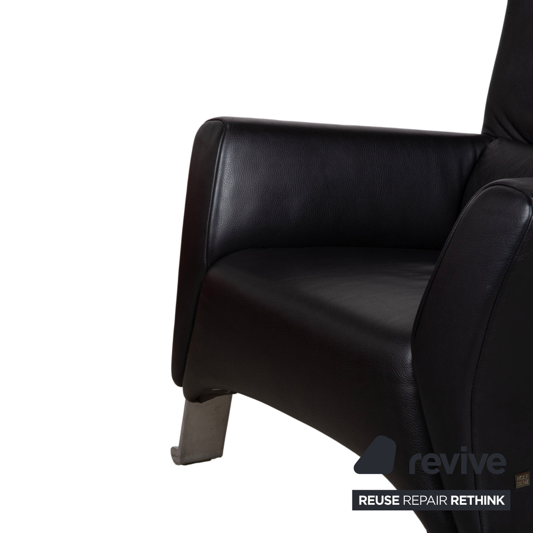 Rolf Benz 322 Leder Metall Sessel Schwarz