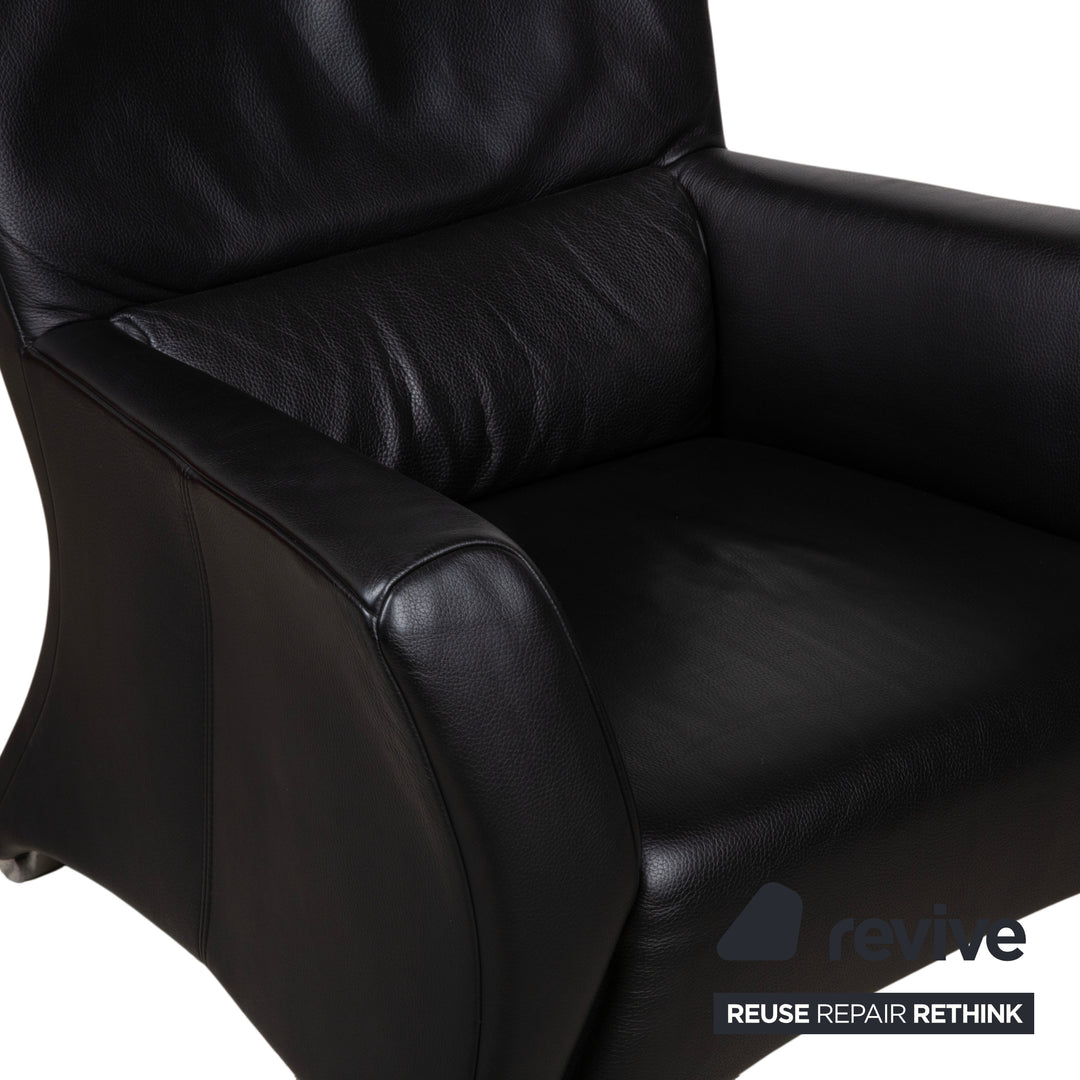 Rolf Benz 322 Leder Metall Sessel Schwarz