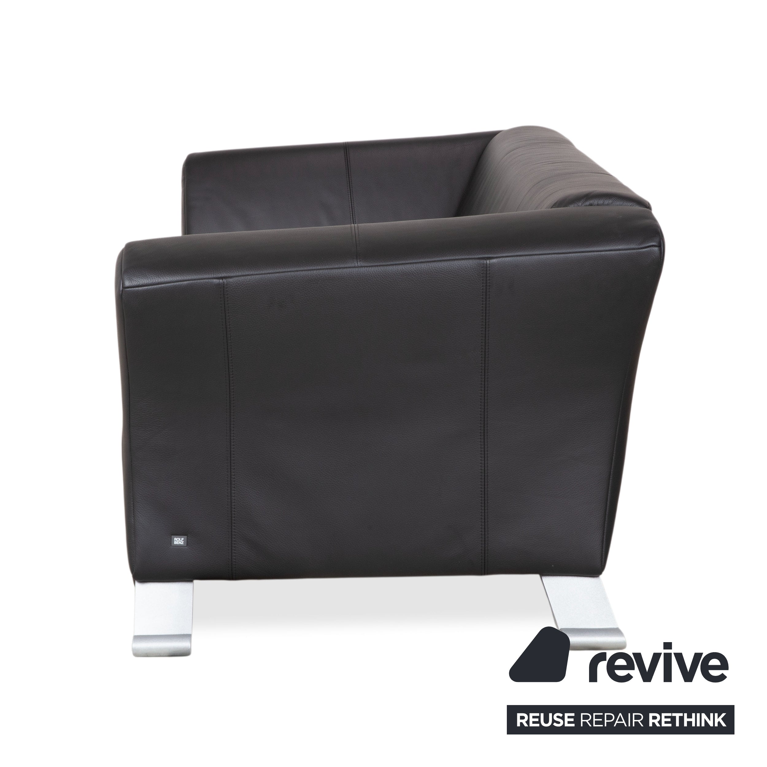 Rolf Benz 322 Leder Metall Zweisitzer Schwarz Sofa Couch