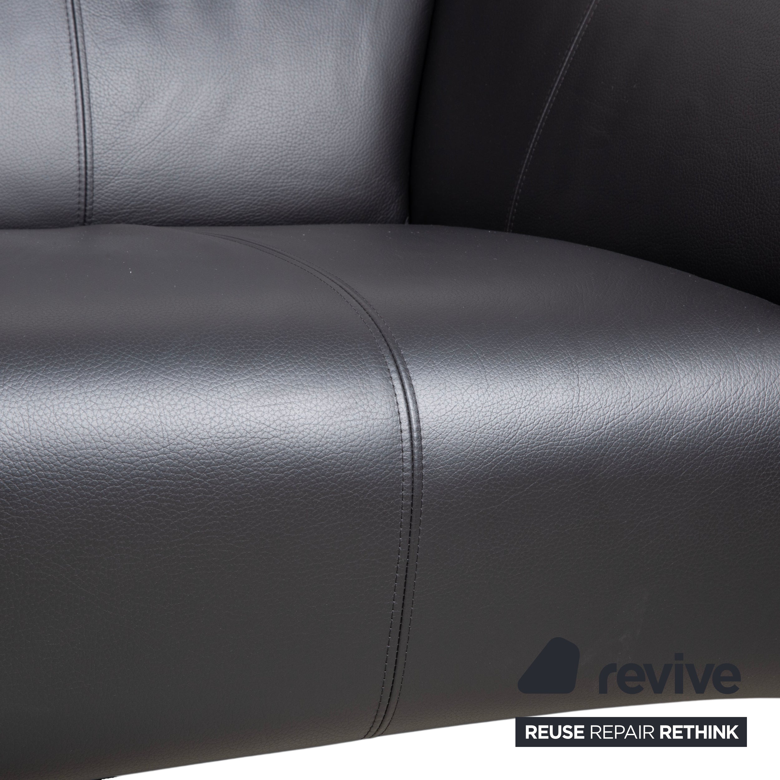 Rolf Benz 322 Leder Metall Zweisitzer Schwarz Sofa Couch