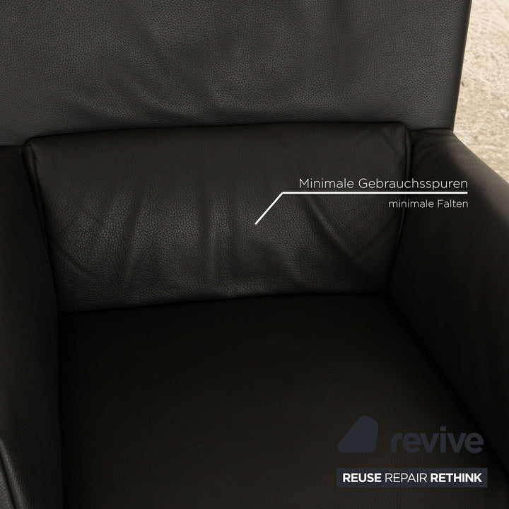 Rolf Benz 322 leather armchair anthracite