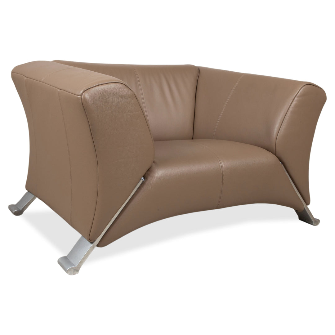 Rolf Benz 322 Leather Armchair Brown Cognac